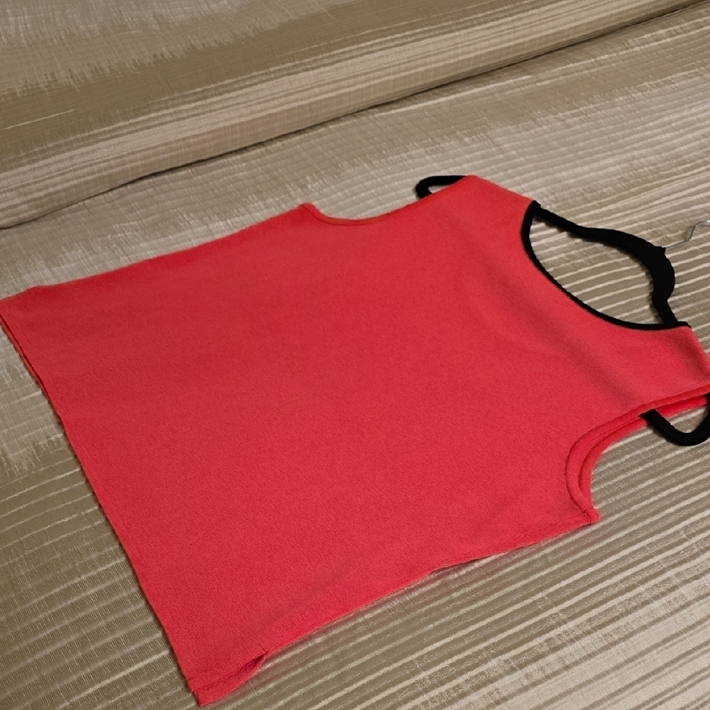 Ming Wang Pink and Black Fitted Sleeveless Tank Top - Picture 12 of 12
